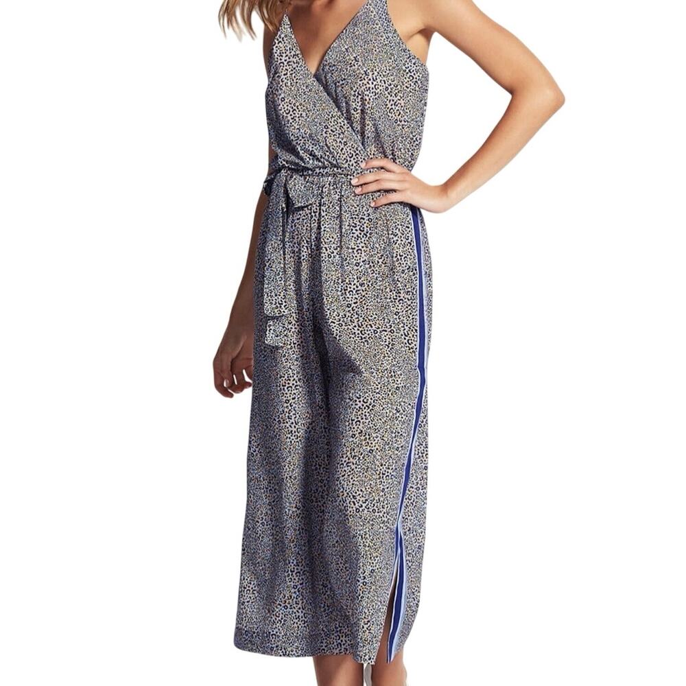 Seafolly Spirit Animal‎ Jumpsuit Women's Medium NWT Leopard Print Wide Leg Crop